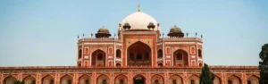 The red sandstone dome of Humayun's Tomb in Delhi