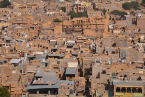 Golden sandstone rooftops of Jaisalmer, the Golden City of Rajasthan