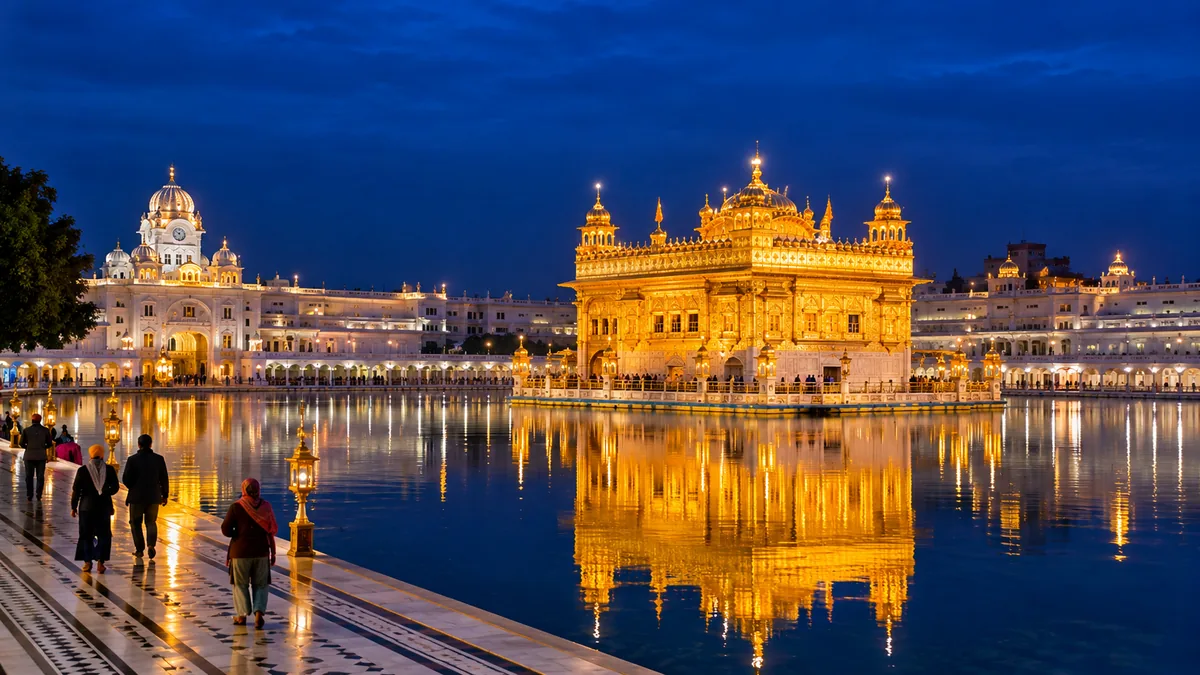 The Golden Temple Amritsar at night reflected in the sacred pool – Amritsar travel guide