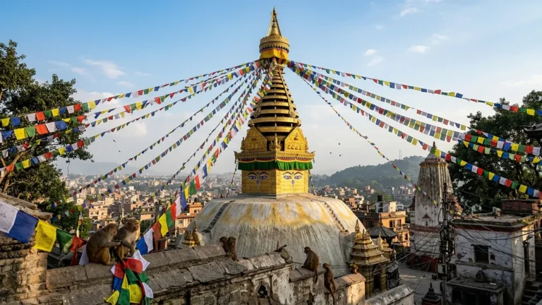 Swayambhunath stupa in Kathmandu on a tailor-made India and Nepal tour
