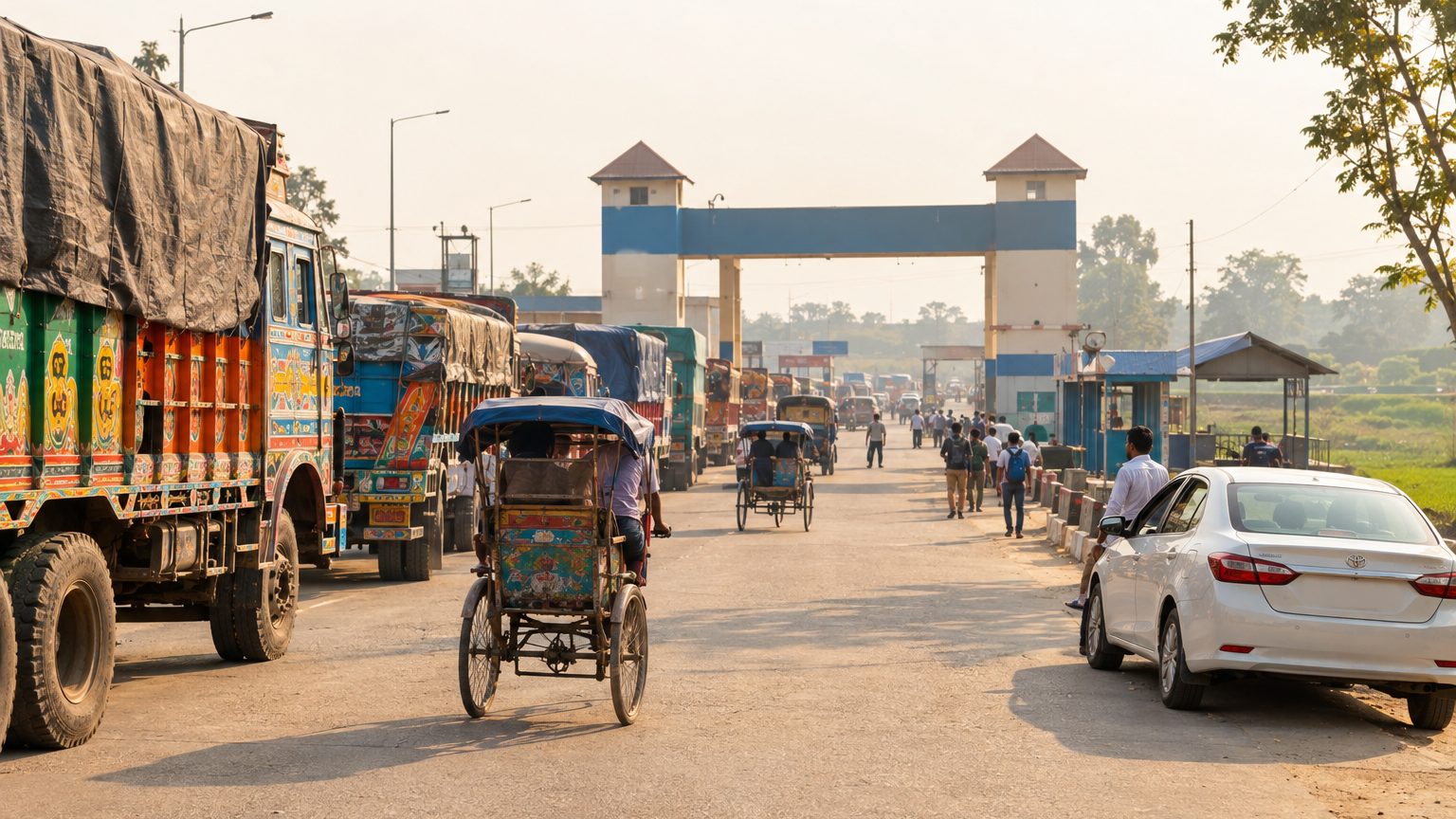 Birgunj–Raxaul border crossing between Nepal and India, one of the three borders that accept the India e-Visa