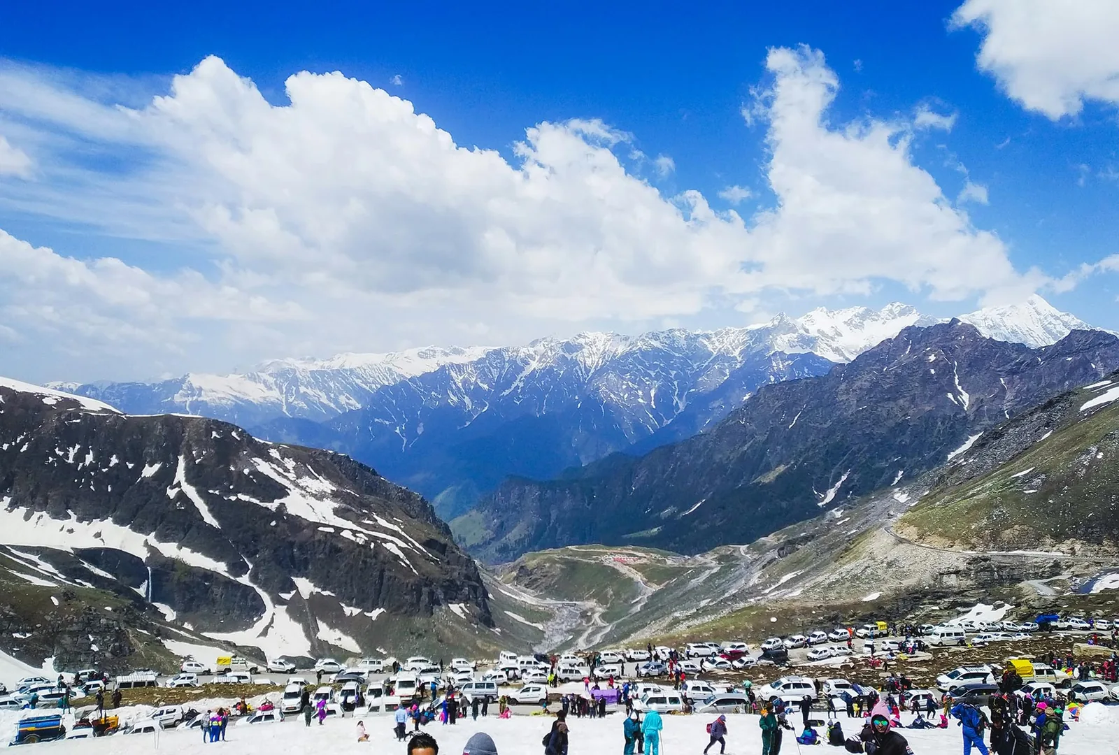 Snow-covered peaks above Manali in Himachal Pradesh